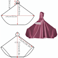 Miniatyrbillede 3 af 5: Vandtæt cykelkappe, unisex cykelponcho, let regnponcho til cykel, med hat, til cykler, mountainbikes, elcykler (rød)