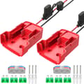 2-pack Power Wheel-adapter för Milwaukee M18-batteriadapter 18V med säkringar och trådterminal-FF- Med strömbrytare