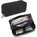 Miniatyrbillede 1 af 6: Pennetaske med stor kapacitet Æstetisk penneetui Office Stationery Organizer Enkel holdbar multifunktionel pennetaske til voksne - sort