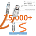 Pikkukuva 6 / 9: Type-C Latauskaapeli Puhelimen Latauskaapeli ORANSSI 2 M 2 M Oranss Orange 2 m-2 m