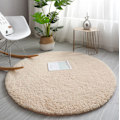 Miniatyrbilde 1 av 4: Beige rund badmatte Ø 60 cm Lys kamel Ensfarget myk lammeskinns-sammet rund matte soverom stue tatami gulvmatte flytende vindu-