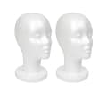 Hvit skumdokke hodedisplay, isopor parykkhode (2-pakning)-FF-