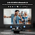Miniatyrbilde 2 av 7: 5G 4K Projektor Smart HD LED WiFi Bluetooth HDMI. USB Android Hjemmekino - PA-XF9-