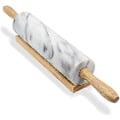 Miniatyrbild 5 av 5: Marmorkavel för Bakning med Träställ 45 X 6 X 6 Centimeter Lätt att Rengöra Slitstarkt Fläckfinish Non-Stick Vit  (YJD)
