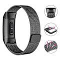 Miniatyrbillede 4 af 6: SKALO Milanese Loop rem til Fitbit Charge 3/4 - Flere farver silver 49