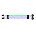 Pikkukuva 1 / 11: PC-kotelo- PSU-jatkojohto RGB-kaapeli 24Pin PCI-E GPU 8PinX2, 8PinX3 Neon-värijohto ARGB Streamer-siirtoadapteri 5V3Pin Musta Black 2x8p