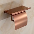Miniatyrbillede 1 af 5: XJ-Vægmonteret Toiletpapirholder, Rustfri Toiletrulleholder i Rustfrit Stål med Telefonhylde til Badeværelse og Køkken Rosaguld.-XF13-