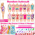 Miniatyrbild 3 av 5: 50 st/set Barbie dockklänningar skor smycken kläder accessoarer D