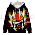 Miniatyrbilde 1 av 5: Angry Geometry Dash hettegensere for barn, tegneseriespill-sweatshirts for barn, 3D-print hettegenser, gensere for jenter og gutter, himmelblå Sky Blue 130