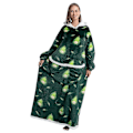 Pikkukuva 1 / 5: Hoodiefilt Oversized Hoodiefilt med ficka Oversized Sherpa Bärbar filt Sweatshirt vit