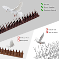 Miniatyrbilde 2 av 5: 12 3-delte fuglepigger i plast for gjerder og tak med plastpigger for å forhindre ekorn, kråker, katter og fugler -XF2- dark brown