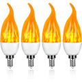 Pikkukuva 1 / 5: E14 LED-lamppu, 3 Watin LED-liekkilamppu 3 valaistustilalla, 1800k vintage-koristelamput - 4 kpl -XF3-