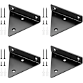Miniatyrbild 1 av 5: 4-pack flytande hyllfästen, osynliga triangulära väggfästen, dolda väggfästen för hyllor, svarta-XF4-