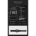 Miniatyrbilde 2 av 4: Firkantet digital klokke for menn med tall på urskiven, stor urskive, vanntett LED-klokke - blå