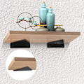 Miniatyrbild 2 av 5: 4-pack flytande hyllfästen, osynliga triangulära väggfästen, dolda väggfästen för hyllor, svarta-XF4-