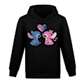 Miniatyrbilde 1 av 2: Lilo og Stitch Hettegensere Topper Barn Gutter Jenter Langærmet Casual Pullover Jumper Hettegenser Julegaver Svart Black Black 9-10 Years