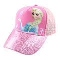 Miniatyrbilde 5 av 6: Frozen Elsa Bomullsbaseballcaps med Glitter Pom Blue