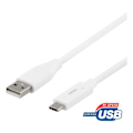 Pikkukuva 2 / 6: DELTACO USB-C - USB-A -kaapeli, 0,5 m, 3 A, USB 2.0, valkoinen 20