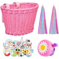 Miniatyrbilde 1 av 5: Rosa lilla sykkelkurv for barn med justerbare stropper foran B-WELLNGS-XF4-