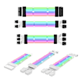 Pikkukuva 8 / 11: PC-kotelo- PSU-jatkojohto RGB-kaapeli 24Pin PCI-E GPU 8PinX2, 8PinX3 Neon-värijohto ARGB Streamer-siirtoadapteri 5V3Pin Musta Black 24p