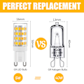 Miniatyrbilde 2 av 5: G9 LED-pærer Varmt Hvit, 5W, 500LM, 3000K, Erstatning for 40W G9 Halogenpære, Flimmerfri Ikke-dimbar for Belysningsdekor, Kronelys, 10-pakning