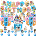 Miniatyrbilde 1 av 5: Bluey bursdagsfest flagg bannere, kakedekorasjoner, ballonger, bursdagspynt