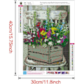 Pikkukuva 3 / 5: (30 × 40 cm, Blomma J) DIY Timanttimaalaus, Kukkia 5d Timantti P