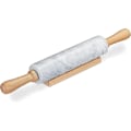 Miniatyrbillede 1 af 5: Marmor Kagerulle til Bagning med Træstativ 45 X 6 X 6 Centimeter Let at Rengøre Slidstærk Pletfinish Non-Stick Hvid  (YJD)