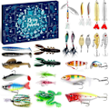 Miniatyrbild 1 av 3: Adventskalender för Fiske 2024 - Fiskebete Set, Fiskeutrustning för Vuxna Män Pojkar, Fisketillbehör (24 st)