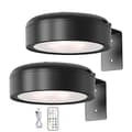 Wall Mounted Wireless Picture Light with Remote Control, 13-Color Dimmable RGB Battery black-FF- black 2pcs