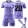 Miniatyrbillede 1 af 3: Ny sæson 2022-2023 Real Madrid fodboldtrøje fodboldsæt - Perfekt VINI JR. 20 VINI JR. 20 S