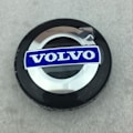 Miniatyrbillede 5 af 5: 4 x Volvo letmetalfælge, centerkapsler, 64 mm, sort/blå, C70-XF3-