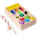 Montessori Activity Board Wooden LED Light Switch Activity Board Toy-FF-