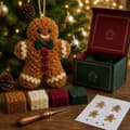 DIY 3D Stoff Julepyntsett, Håndlaget Poke Håndverkssett for Juledekor 4
