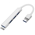 Pikkukuva 1 / 5: HUB 3.0 Typ C 3.1 4 Portin Monijakoja Adapteri OTG PC:lle Hopea Silver USB