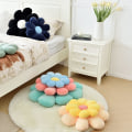 Miniatyrbillede 3 af 3: Blomsterpuder, Blomformet Puder Rumpepuder Blomster Gulvpuder, Sittpuder, Rumdekoration & Plysjpuder til Soveværelse Sofa Stol (Grøn)
