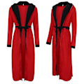 Miniatyrbilde 3 av 3: Herr Vinter Varm Hetteskjorte Kapp Badekåpe Håndkle Lang Morgenkåpe Rød Svart Red Black 4XL