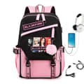 BLACKPINK Rygsæk Skoletaske Sort og pink dans-FF- Black and pink dancing