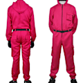 Miniatyrbillede 3 af 5: Voksne børn Unisex Squid Game 2 Kostume Cosplay Jumpsuit + Squid Game Maske Halloween Outfit Gaveidéer Fest 7-9 år (130-140) 7-9years（130-140） circle