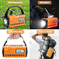 Miniatyrbild 6 av 6: Nödradio, NOAA Vädervarning, Solhandvev AM/FM Radio för Överlevnad, 10000MAH Uppladdningsbart Batteridriven Radio, Klocka SOS Alarm & Ficklampa Orange