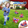 Miniatyrbillede 6 af 6: Spiderman fjernstyret bil RC biler legetøj, genopladelig stunt RC bil med 360 flips 4WD hjul lys