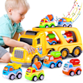 Miniatyrbild 1 av 5: Leksaksbilar för småbarn 1-5 år, pojkar och flickor, 5-i-1 byggfordon leksaksbilar