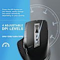 Miniatyrbilde 2 av 5: Rapoo trådløs mus, Bluetooth-mus for flere enheter for bærbar PC, trådløs mus opptil 3200 dpi, ergonomisk mus med sidehjul, høy presisjon