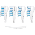 Pikkukuva 1 / 5: Herkät vaihtoharjat sähköhammasharjoihin (4 kpl) Kaksoispuhdistavat pyörivät setit yhteensopivat Braun Oral B Cross Action Power-XF3- kanssa