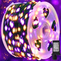 Extra Lång 100 m Ljusslinga, 1000 LED Utomhus Julbelysning-FF- Orange&Purple