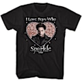 Miniatyrbilde 1 av 3: Twilight T-skjorte Jeg elsker gutter som glitrer Voksen Korte Ermer T-skjorter Twilight Filmer Grafisk T-skjorte Svart Black XL