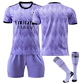 Miniatyrbillede 3 af 3: Ny sæson 2022-2023 Real Madrid fodboldtrøje fodboldsæt - Perfekt uden nummer Unnumbered XS