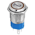 Miniatyrbild 5 av 5: 2 ST Platt Självåterställande 5-Pin Metall Tryckknappsbrytare med Lampa & Siffra 2 Symbol, 16mm 220VAC Gul, Idealisk för Kontrollpaneler