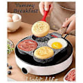 Miniatyrbillede 3 af 5: 4 Kops Æggepande Nonstick og Sund Æggestegningspande Alsidig Morgenmadspande til Æg Pandekager Plett Crepes-A