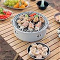 Pikkukuva 4 / 5: Ulkokäyttöön tarkoitettu retkeilygrilli BBQ-uuni Monitoiminen kotitaloushiiligrilli pyöreällä tarttumattomalla grillillä